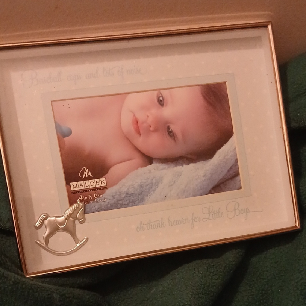Malden Baby Picture Frame with Rocking Horse Accent